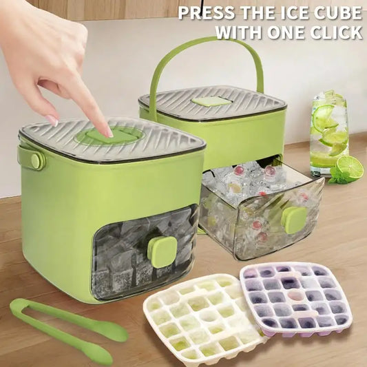 Portable Ice Maker with Lid and Storage Box Ice Cube Bucket Tray Reusable Refrigerator Easy Release Homemade Drinks Ice Tools